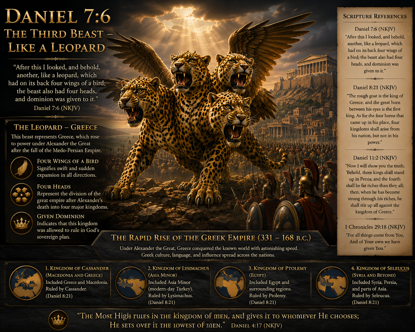 The Third Beast - A Leopard with Four Wings and Four Heads