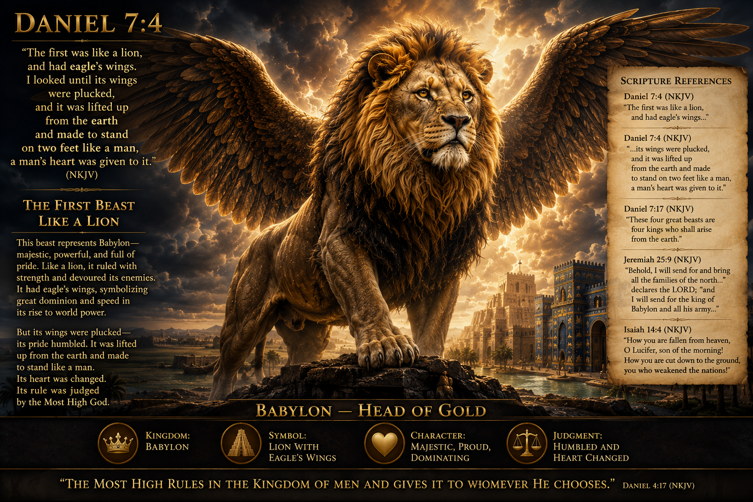 The First Beast - A Lion with Eagle's Wings