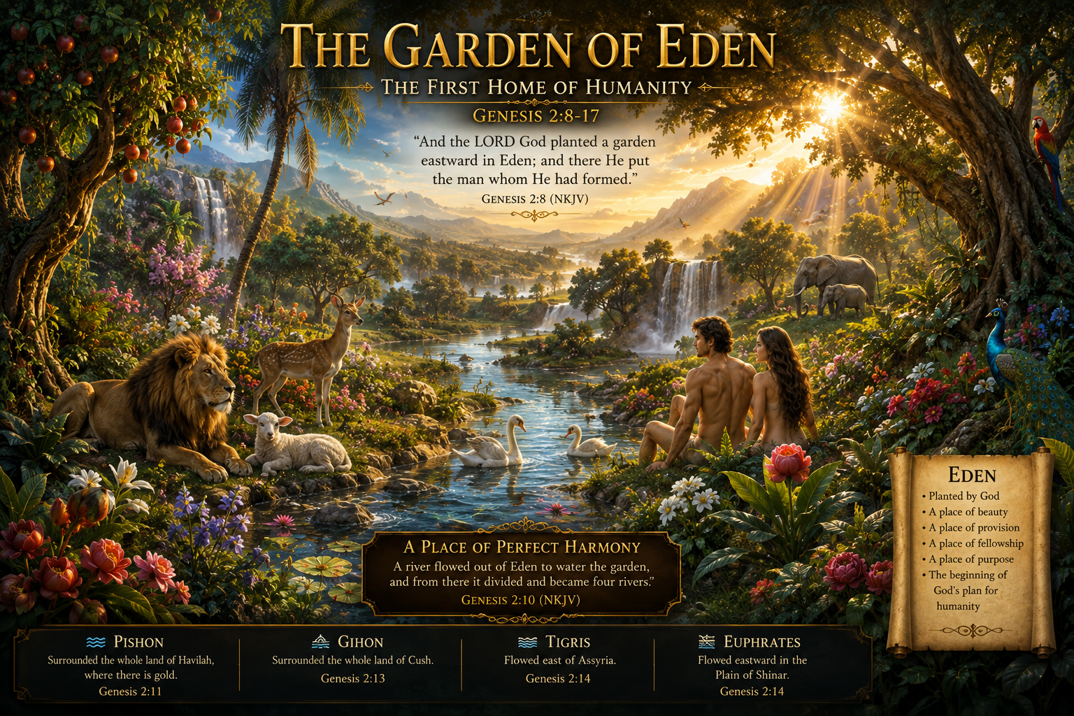 The Garden of Eden &mdash; Genesis 2 museum artwork