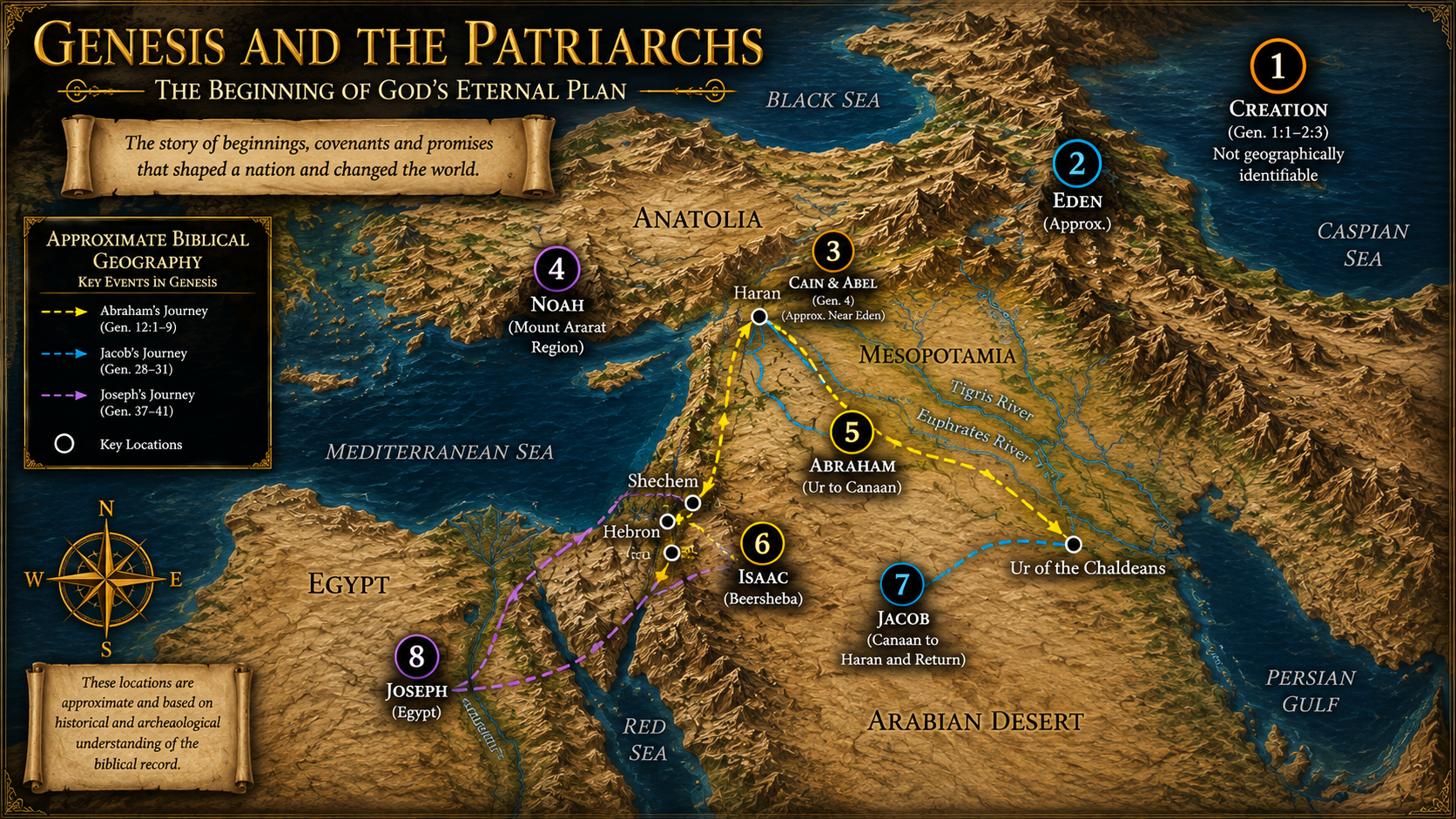 Genesis and the Patriarchs interactive biblical map