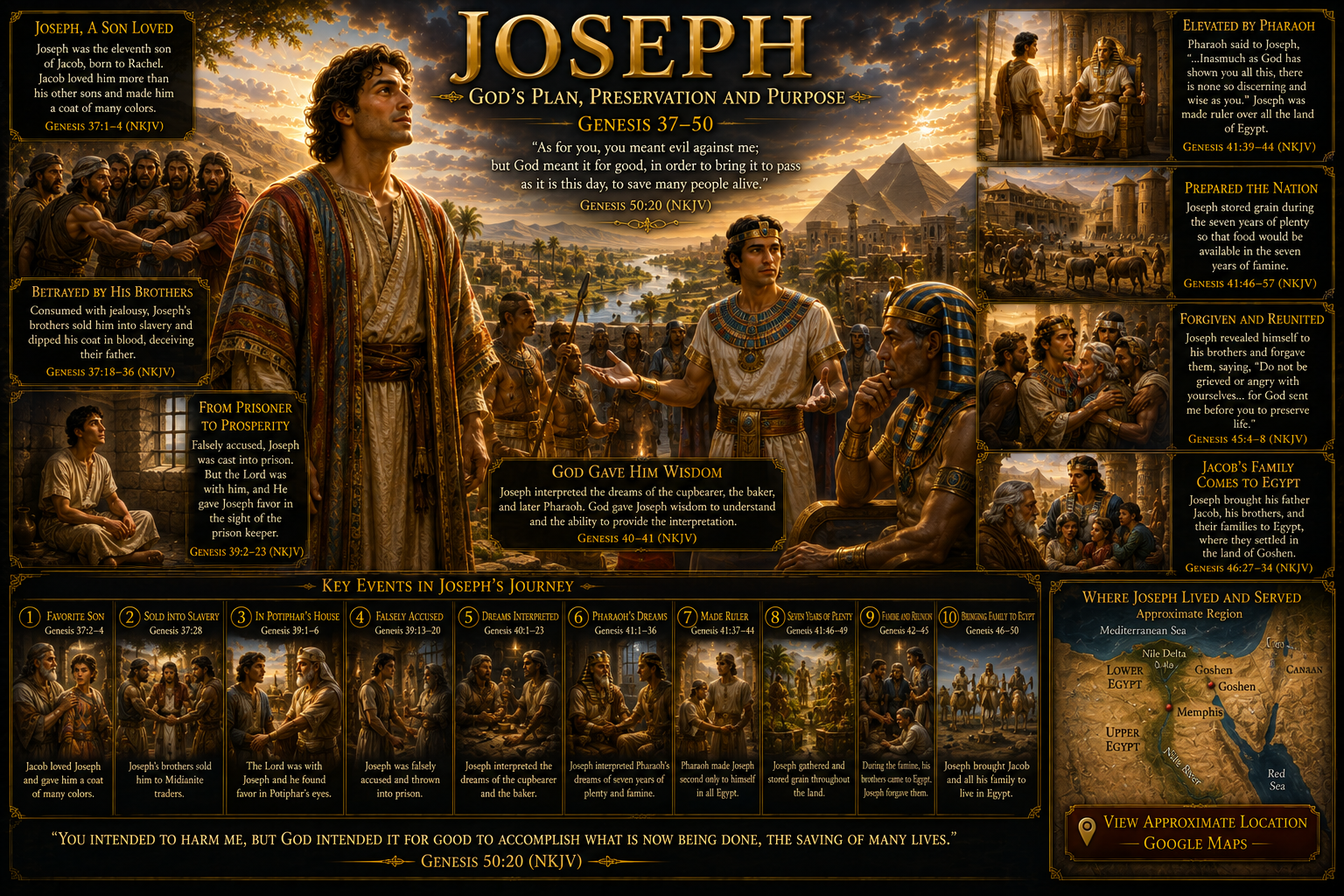 Joseph from the pit to authority in Egypt &mdash; Genesis museum artwork