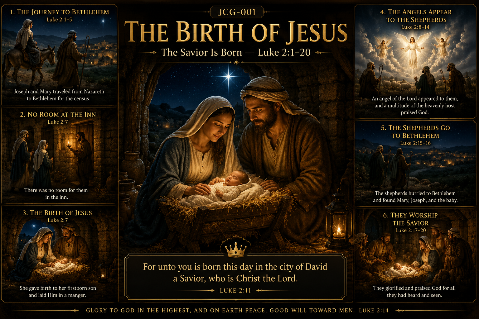 Click to enlarge The birth of Jesus in Bethlehem