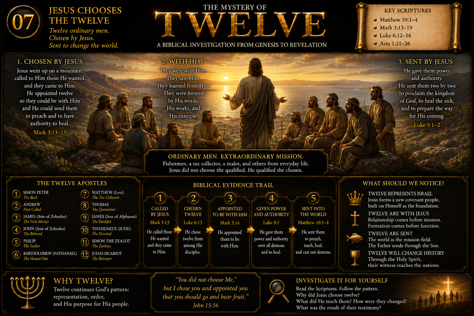 Jesus with the twelve apostles in The Mystery of Twelve biblical museum collection