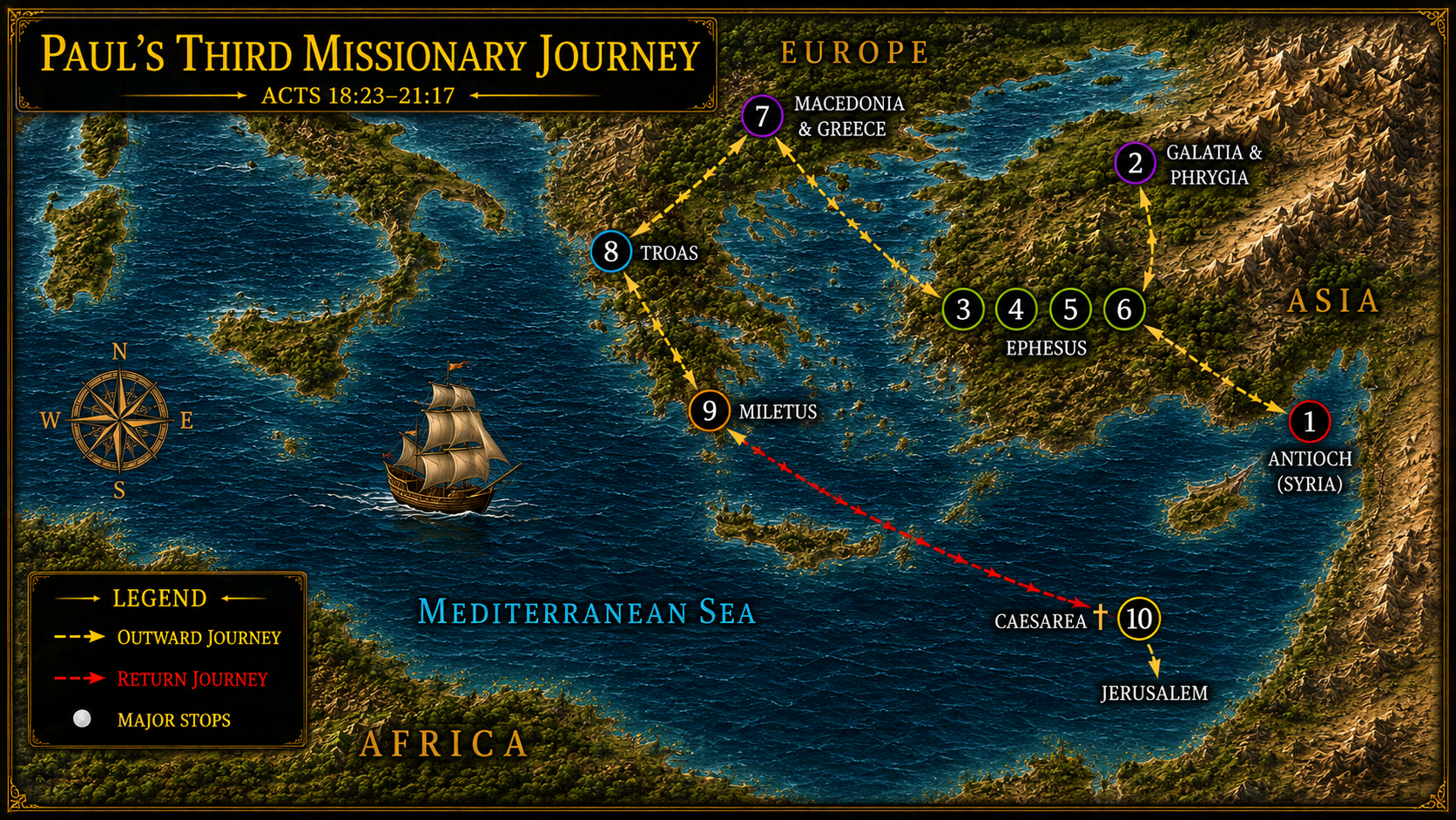 Map of Paul's Third Missionary Journey