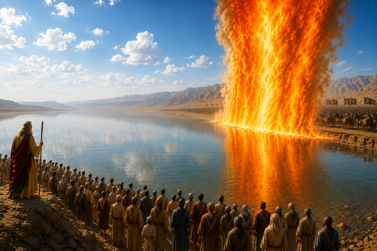 Moses and the Daytime Pillar of Fire at the Red Sea