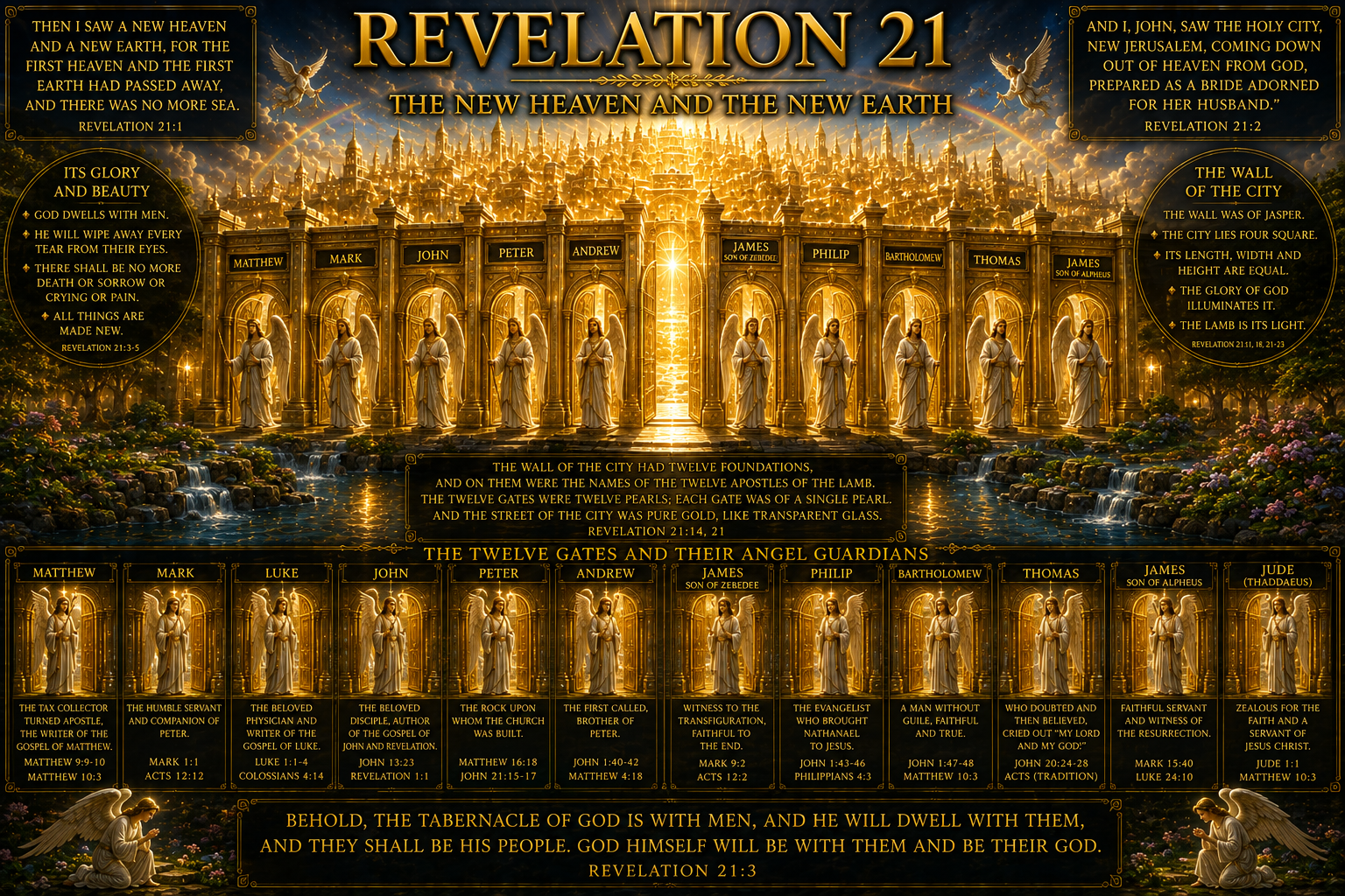 The New Jerusalem with 12 Gates and 12 Foundations